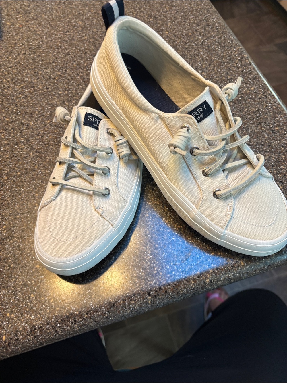 Sperry Men's Cream Canvas Boat Shoe Sneaker